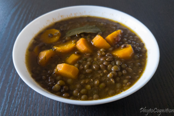 Slow cooker Greek brown lentil soup recipe